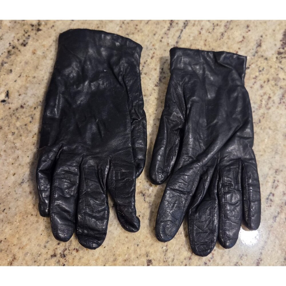 Vintage Womens Size M/L Black Knit Lined Shirt Gloves Viola Weinberger